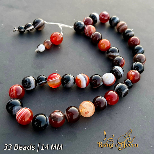 Red Sulemani x Black Sulemani Mix Aqeeq Tasbih