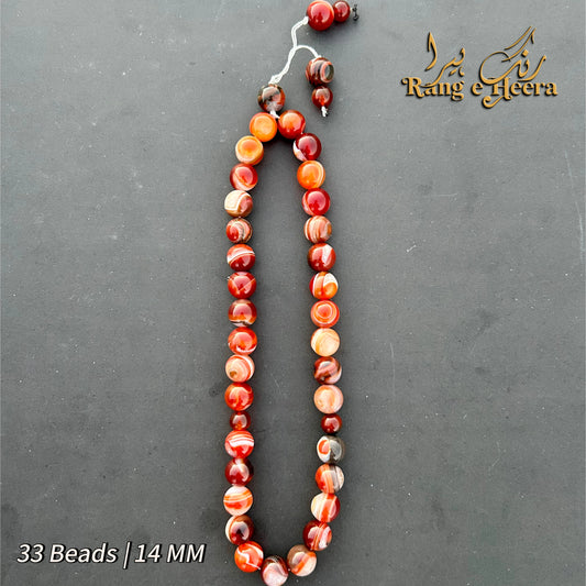 Red Sulemani Aqeeq Stone Tasbih