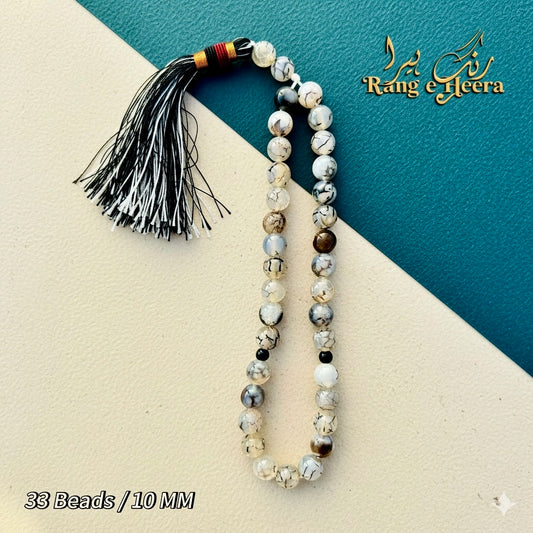White Shajree Aqeeq Tasbih